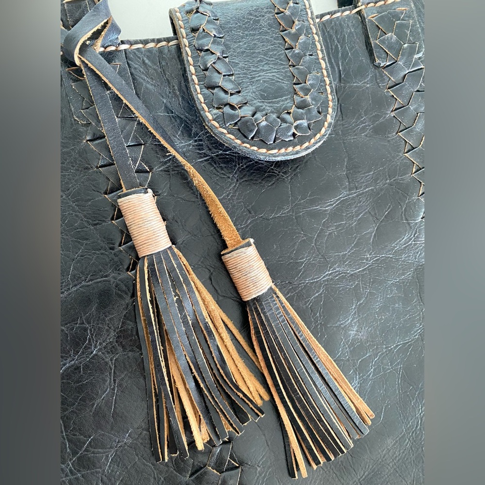 Leather Hand Stitched Tote - Picture 6 of 11